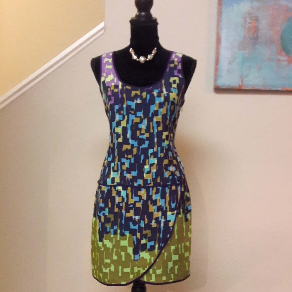 Julie Dillon/ Sheer/ Print/ Shift/ Dress